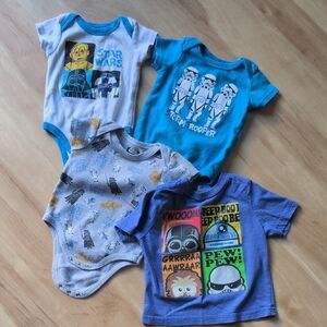 Star Wars Baby One-Piece Bundle - Blue, Teal, Gray, Purple